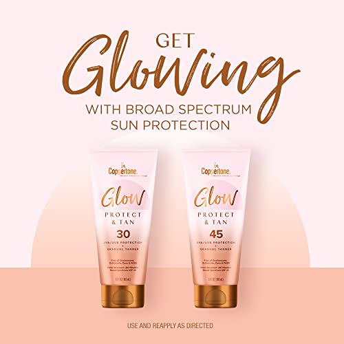 لوشن كوبرتون جلو بروتكت أند تان واقي من الشمس SPF 45 ، للماء ، SPF 45 واقي من الشمس واسع الطيف SPF 45 ، أنبوب 5 أونصة سائلة