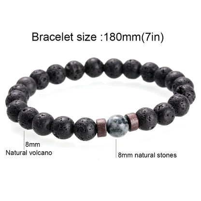 Men Bracelet Natural Moonstone Bead Tibetan Buddha Bracelet Chakra Lava Stone Diffuser Bracelets Men Jewelry Gift Drop Shipping