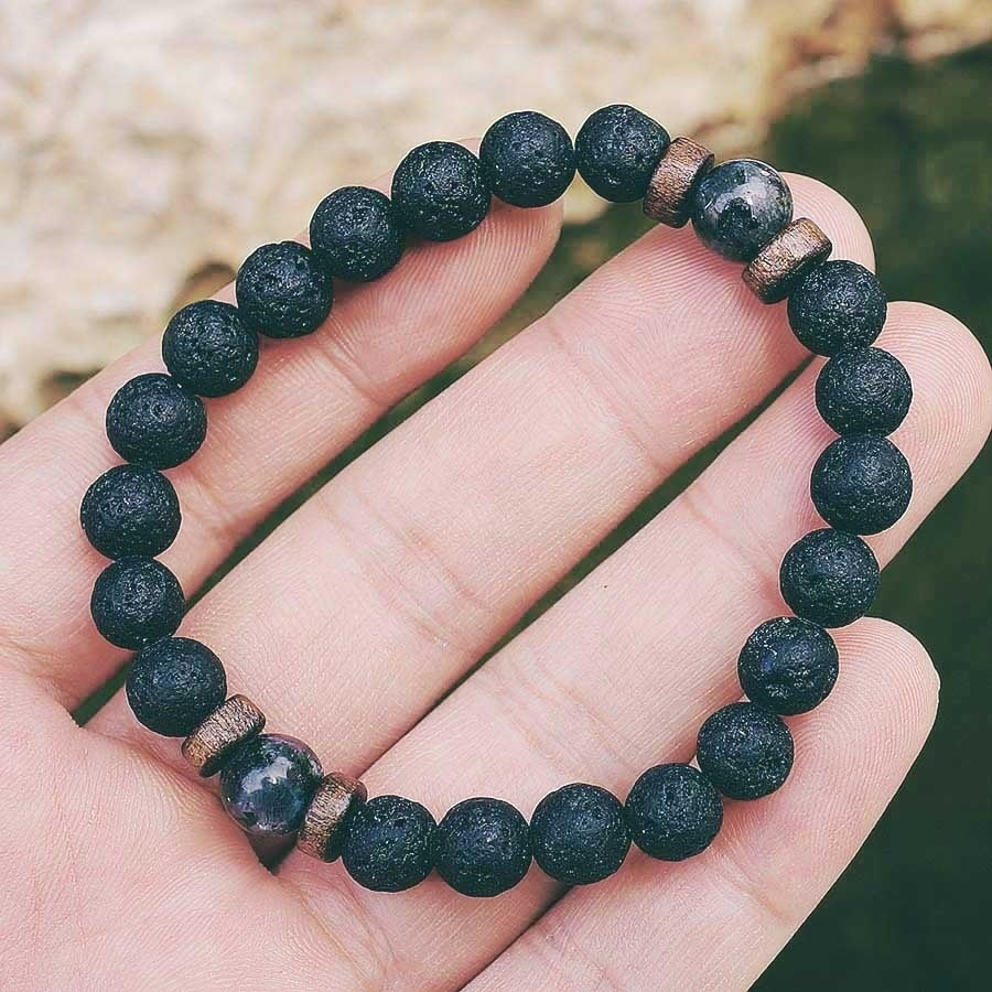 Men Bracelet Natural Moonstone Bead Tibetan Buddha Bracelet Chakra Lava Stone Diffuser Bracelets Men Jewelry Gift Drop Shipping