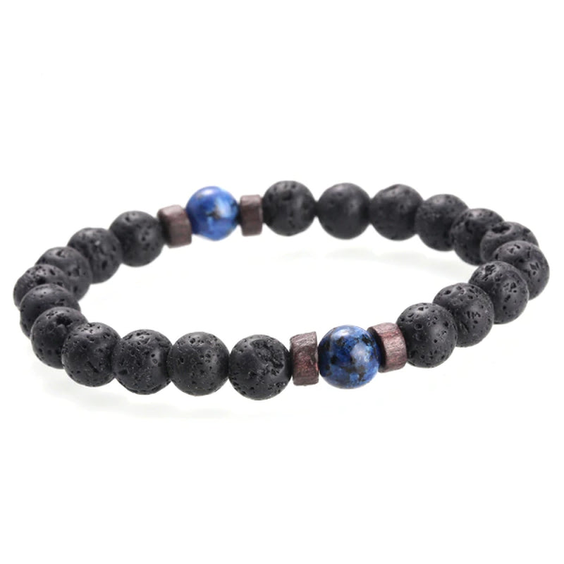 Men Bracelet Natural Moonstone Bead Tibetan Buddha Bracelet Chakra Lava Stone Diffuser Bracelets Men Jewelry Gift Drop Shipping